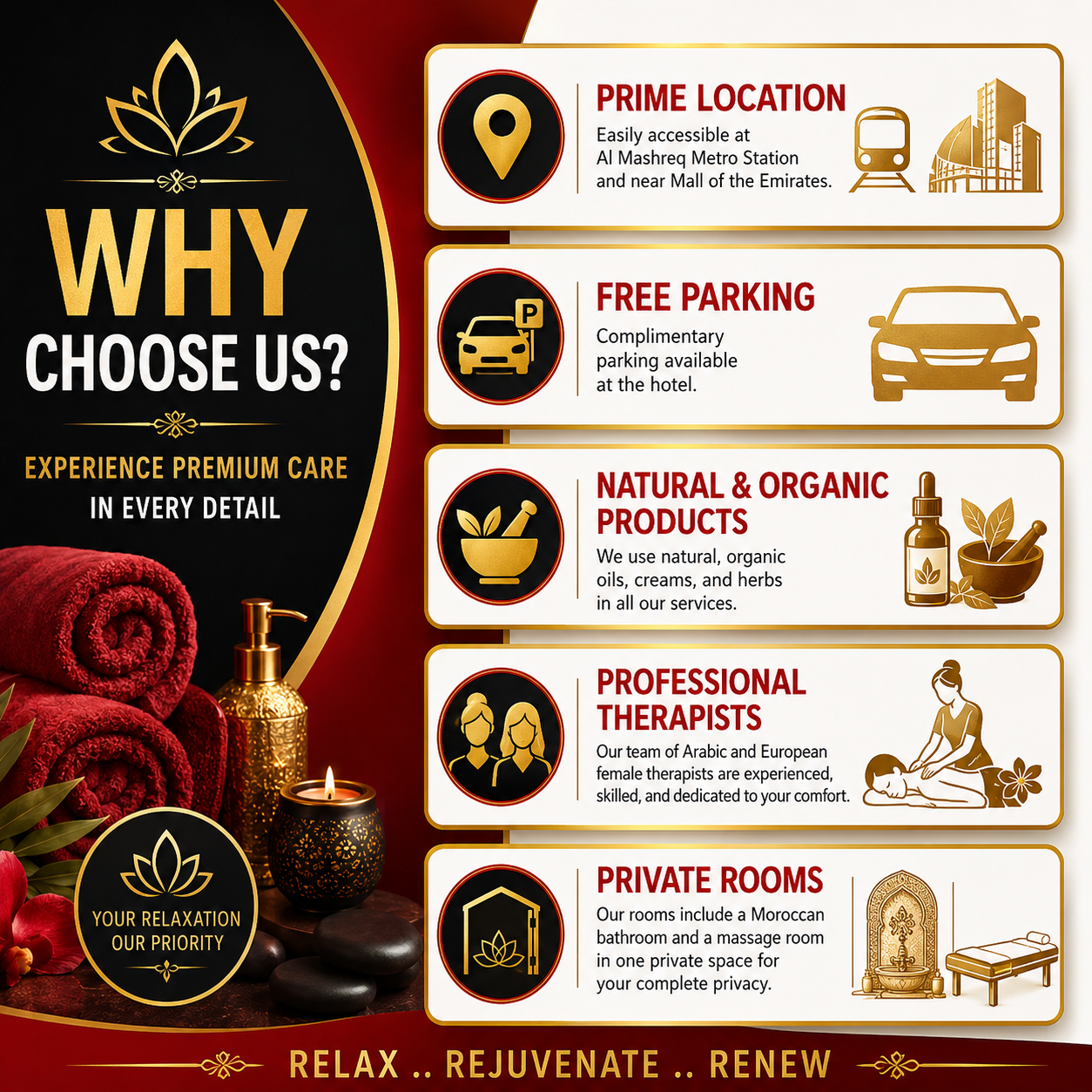 Why choose Sky Spa benefits poster